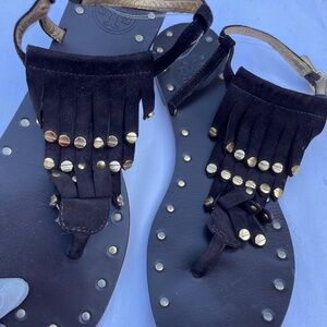 Tony Burch Gladiator Studded sandals brown with Rivets Size 7.5 suede